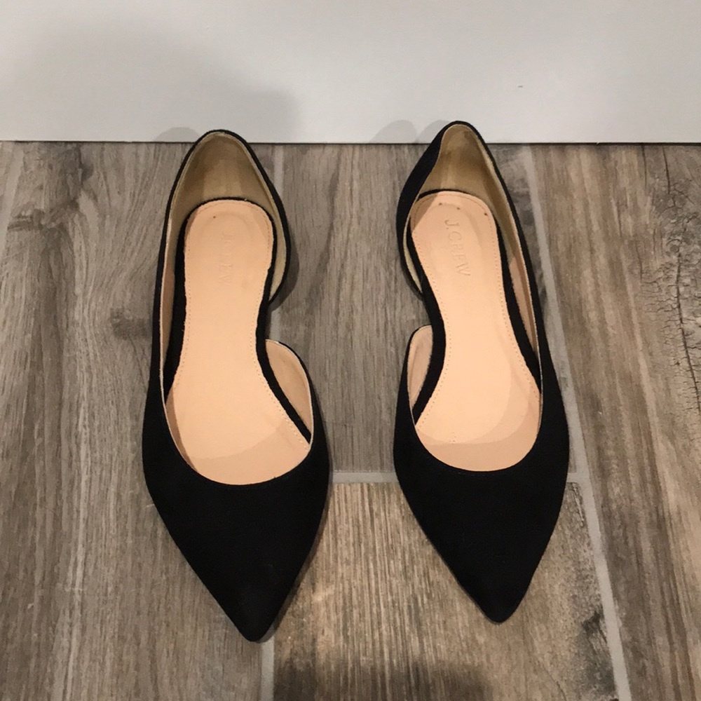 J. Crew black suede d’Orsay flats